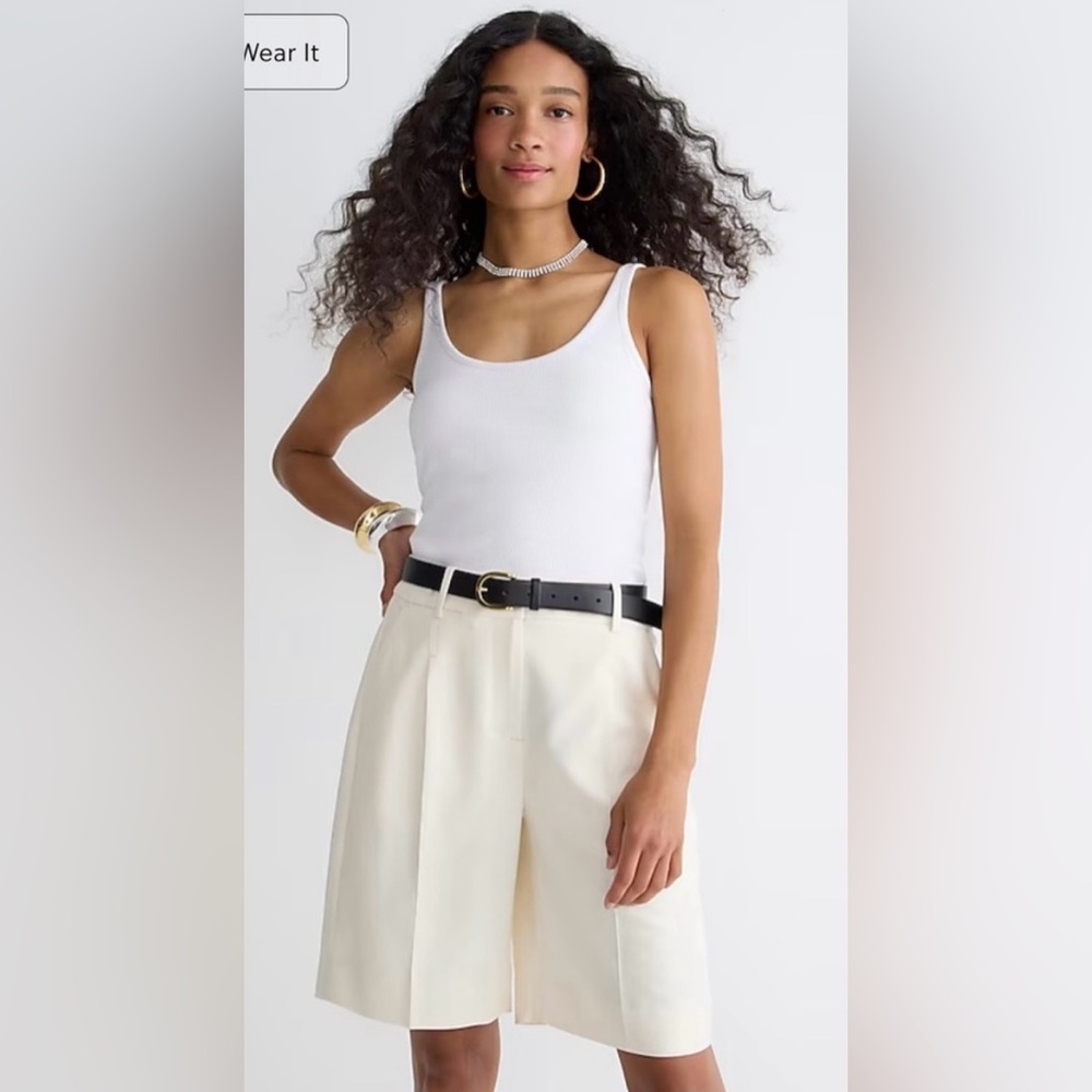 J.Crew Vintage rib shelf-bra tank top in white